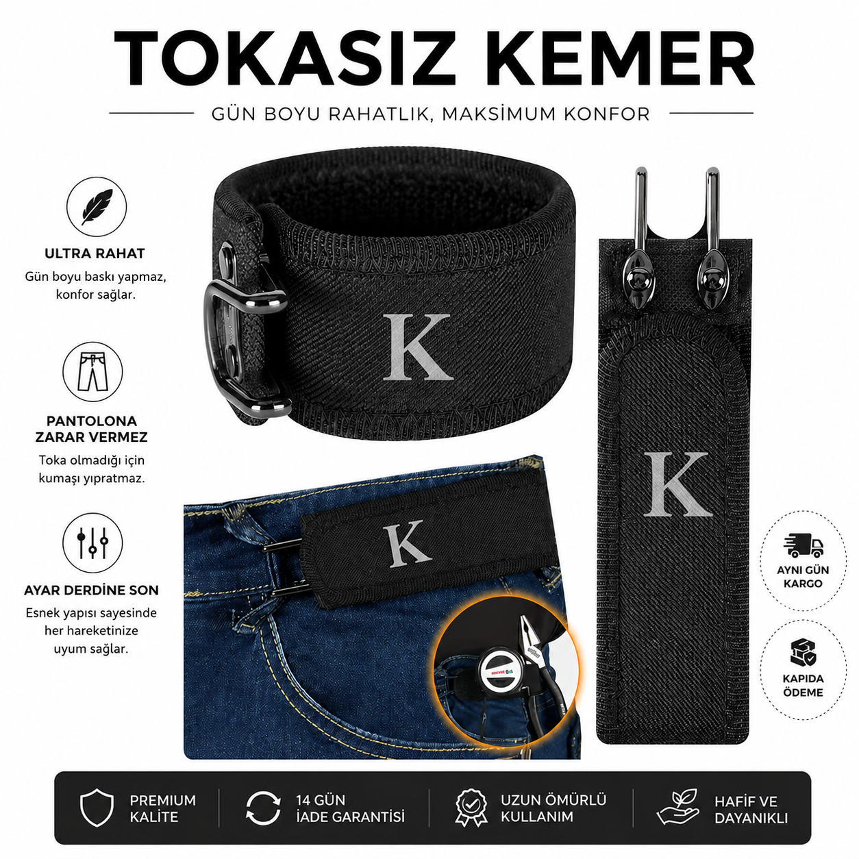 Kemerfit™ Tokasız Kemer